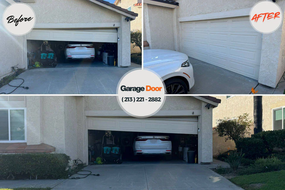 Before and after: garage door repair Jasper County